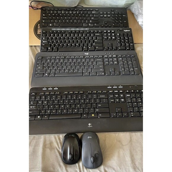 Lot of 4 Keyboards 2 Mouses For Repair Or Parts K520, K540 Logi Logitech Broken - Picture 5 of 16